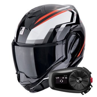 Klapp Scorpion Exo Tech Evo Furio Black Red + Kit Bluetooth 5S Solo