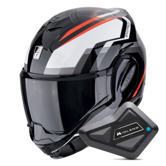 Klapp Scorpion Exo Tech Evo Furio Black Red + Kit Bluetooth BT Mini