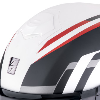 Scorpion Exo Tech Evo Furio Matt White Black Red + Kit bluetooth Exo-Com Link-1C