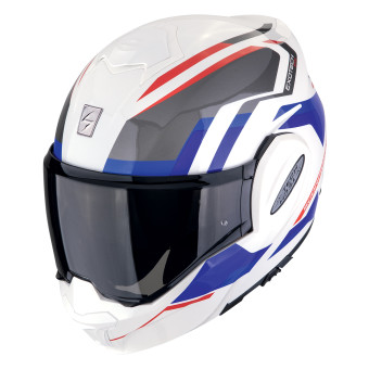 Scorpion Exo Tech Evo Furio White Red Blue + Kit bluetooth 5R Lite Solo