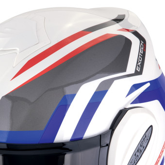 Scorpion Exo Tech Evo Furio White Red Blue + Kit bluetooth 5R Lite Solo
