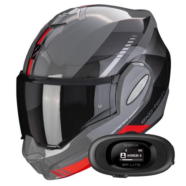 Klapp Scorpion Exo Tech Evo Genre Grey Black Red + Kit bluetooth 5R Lite