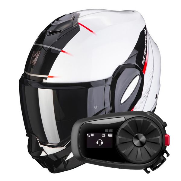 Klapp Scorpion Exo Tech Evo Primus Pearl White Black + Kit Bluetooth 5S