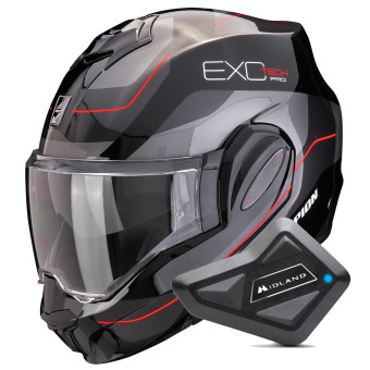 Klapp Scorpion Exo Tech Evo Pro Commuta Black Silver Red + Kit Bluetooth BT Mini