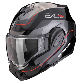 Scorpion Exo Tech Evo Pro Commuta Black Red + Kit bluetooth Exo-Com Link-1C