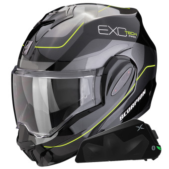 Klapp Scorpion Exo Tech Evo Pro Commuta Black Yellow + Kit bluetooth Exo-Com Link-1C