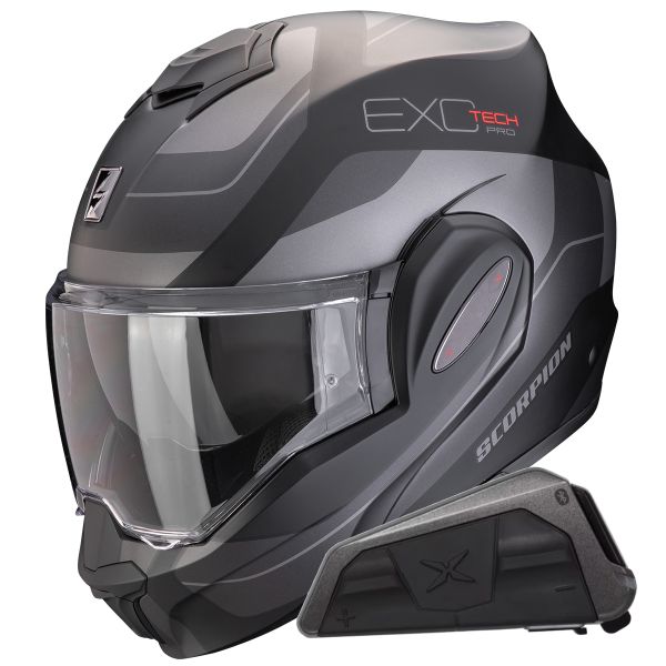Klapp Scorpion Exo Tech Evo Pro Commuta Matt Black + Kit bluetooth Exo-Com Link-1