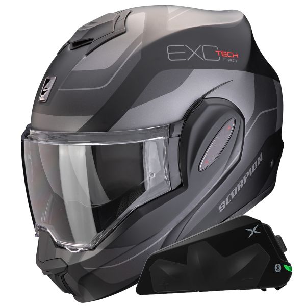 Klapp Scorpion Exo Tech Evo Pro Commuta Matt Black + Kit bluetooth Exo-Com Link-1C