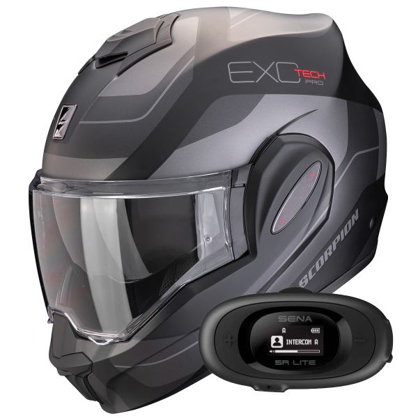 Klapp Scorpion Exo Tech Evo Pro Commuta Matt Black Silver + Kit bluetooth 5R Lite