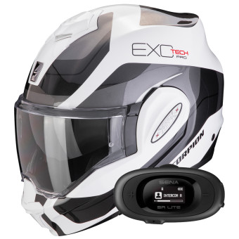Klapp Scorpion Exo Tech Evo Pro Commuta White Silver + Kit bluetooth 5R Lite