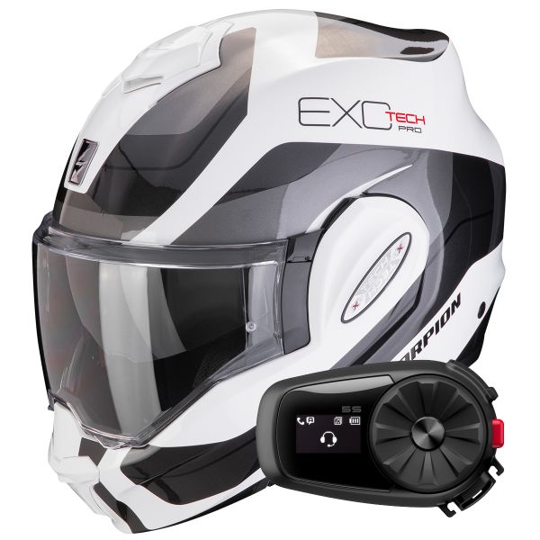 Klapp Scorpion Exo Tech Evo Pro Commuta White Silver + Kit Bluetooth 5S