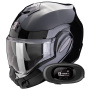 Casque Klapp Scorpion Exo Tech Evo Pro Solid Black + Kit bluetooth 5R Lite