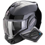 Casque Klapp Scorpion Exo Tech Evo Pro Solid Black + Kit Bluetooth BT Mini