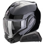 Casque Klapp Scorpion Exo Tech Evo Pro Solid Black + Kit bluetooth Exo-Com Link-1