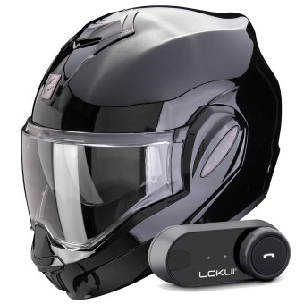 Klapp Scorpion Exo Tech Evo Pro Solid Black + Kit Bluetooth Lokui K30