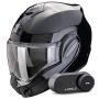 Casque Klapp Scorpion Exo Tech Evo Pro Solid Black + Kit Bluetooth Lokui K30