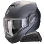 Casque Klapp Scorpion Exo Tech Evo Pro Solid Black Matt + Kit bluetooth Exo-Com Link-1