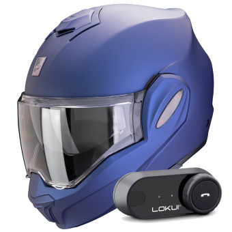 Klapp Scorpion Exo Tech Evo Pro Solid Blue Matt + Kit Bluetooth Lokui K30