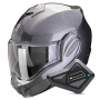 Casque Klapp Scorpion Exo Tech Evo Pro Solid Grey + Kit Bluetooth BT Mini