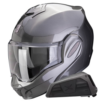 Klapp Scorpion Exo Tech Evo Pro Solid Grey + Kit bluetooth Exo-Com Link-1