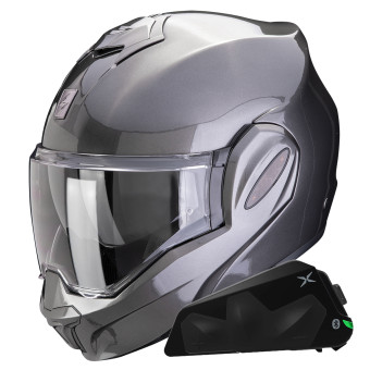 Klapp Scorpion Exo Tech Evo Pro Solid Grey + Kit bluetooth Exo-Com Link-1C