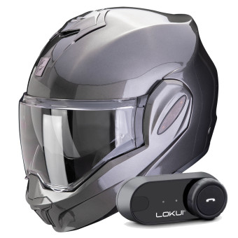 Klapp Scorpion Exo Tech Evo Pro Solid Grey + Kit Bluetooth Lokui K30