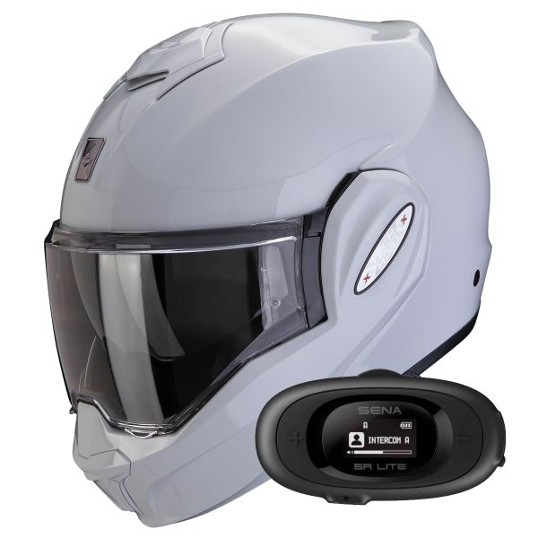 Klapp Scorpion Exo Tech Evo Pro Solid Light Grey + Kit bluetooth 5R Lite Klapp Scorpion Exo Tech Evo Pro Solid Light Grey + Kit bluetooth 5R Lite