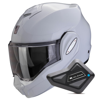 Klapp Scorpion Exo Tech Evo Pro Solid Light Grey + Kit Bluetooth BT Mini