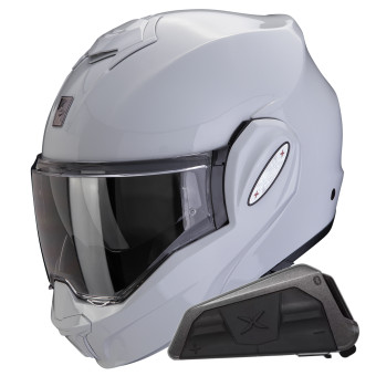 Klapp Scorpion Exo Tech Evo Pro Solid Light Grey + Kit bluetooth Exo-Com Link-1