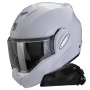 Casque Klapp Scorpion Exo Tech Evo Pro Solid Light Grey + Kit bluetooth Exo-Com Link-1C