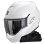 Casque Klapp Scorpion Exo Tech Evo Pro White + Kit bluetooth Exo-Com Link-1C