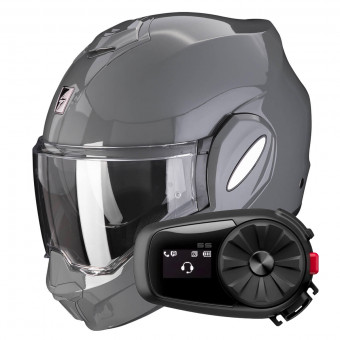 Klapp Scorpion Exo Tech Evo Solid Cement Grey + Kit Bluetooth 5S
