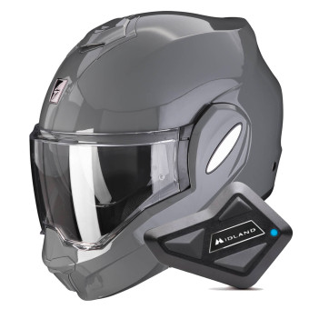 Klapp Scorpion Exo Tech Evo Solid Cement Grey + Kit Bluetooth BT Mini