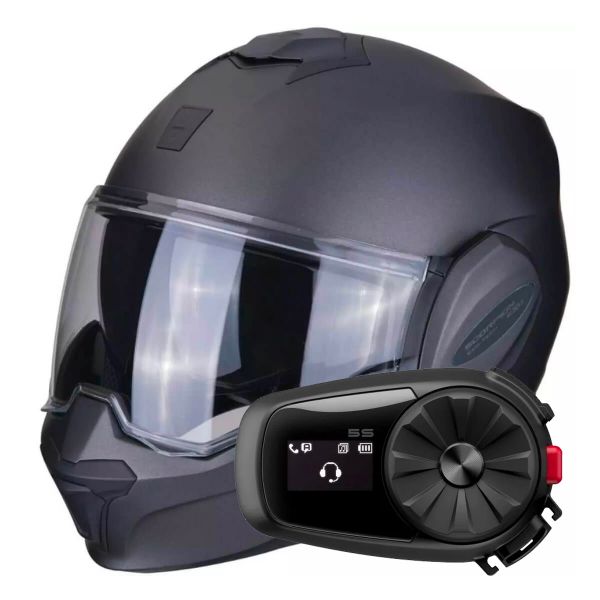 Klapp Scorpion Exo Tech Evo Solid Matt Anthracite + Kit Bluetooth 5S Klapp Scorpion Exo Tech Evo Solid Matt Anthracite + Kit Bluetooth 5S