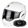 Casque Klapp Scorpion Exo Tech Evo Solid White + Kit bluetooth 5R Lite