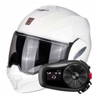 Klapp Scorpion Exo Tech Evo Solid White + Kit Bluetooth 5S