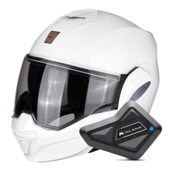 Klapp Scorpion Exo Tech Evo Solid White + Kit Bluetooth BT Mini