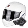 Casque Klapp Scorpion Exo Tech Evo Solid White + Kit Bluetooth BT Mini