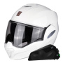 Casque Klapp Scorpion Exo Tech Evo Solid White + Kit bluetooth Exo-Com Link-1C