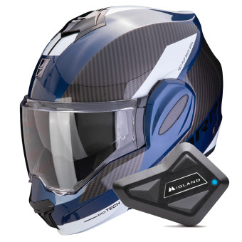 Klapp Scorpion Exo Tech Evo Team Blue Black White + Kit Bluetooth BT Mini