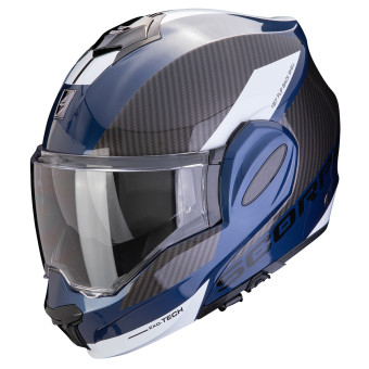 Scorpion Exo Tech Evo Team Blue Black White + Kit Bluetooth BT Mini
