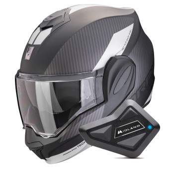 Klapp Scorpion Exo Tech Evo Team Matt Black Silver + Kit Bluetooth BT Mini