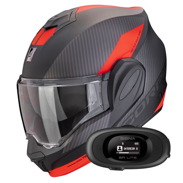Klapp Scorpion Exo Tech Evo Team Matt Black Silver Red + Kit bluetooth 5R Lite Solo