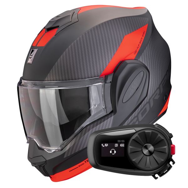 Klapp Scorpion Exo Tech Evo Team Matt Black Silver Red + Kit Bluetooth 5S Solo