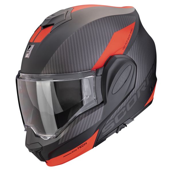 Scorpion Exo Tech Evo Team Matt Black Silver Red + Kit Bluetooth 5S Solo