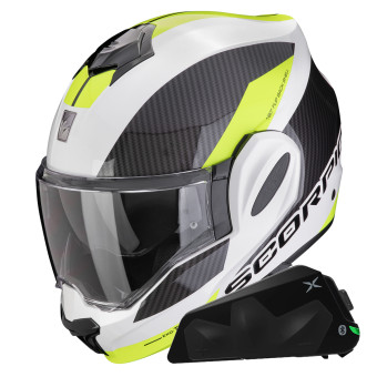 Klapp Scorpion Exo Tech Evo Team White Yellow Fluo + Kit bluetooth Exo-Com Link-1C