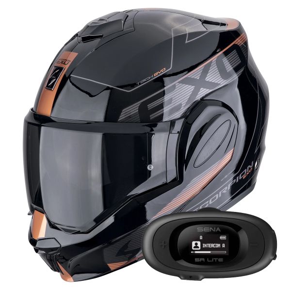 Klapp Scorpion Exo Tech Evo Traveller Black Copper + Kit bluetooth 5R Lite Solo Klapp Scorpion Exo Tech Evo Traveller Black Copper + Kit bluetooth 5R Lite Solo