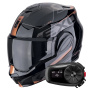 Casque Klapp Scorpion Exo Tech Evo Traveller Black Copper + Kit Bluetooth 5S Solo