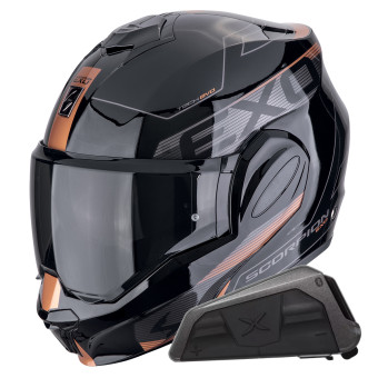 Klapp Scorpion Exo Tech Evo Traveller Black Copper + Kit bluetooth Exo-Com Link-1