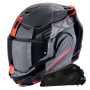 Casque Klapp Scorpion Exo Tech Evo Traveller Black Red + Kit bluetooth Exo-Com Link-1C